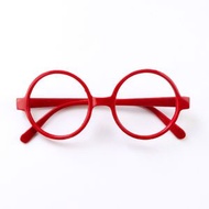 兒童無鏡片眼鏡框框架配飾(紅色 圓框-紅色)