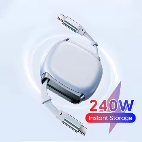 240w Type-C Cable USB C Fast Charging Retractable Data Wire For iPhone 15-17 Xiaomi Samsung Huawei P