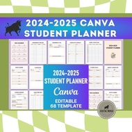 Canva Student Planner | 2024-2025 Student Planner | Canva Planner | Canva Template |