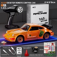 911 RC Drift Car 1:43 Alloy – Full Proportional Remote, 4WD, Gyroscope, 2.4G Mini Retro Racing Car