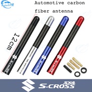 Universal 12cm Carbon Fiber Auto Roof Short Antenna Roof Antenna Radio FM Antena Black Kit for Suzuk