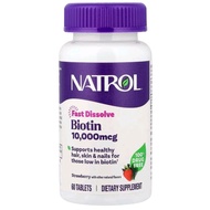 Natrol, Biotin, 5000 mcg/10000 mcg, Promotes Healthy Hair, Skin & Nails