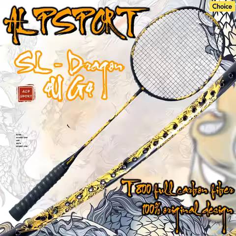 ALP SL Dragon Rush 4U Badminton Racket 26LBS Offensive Single Racket With Racket Bag Relief Sculptur