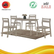 SNN Set Meja Makan 4+1 Seat Putih / Set Makan/ 4+1 Dining Set White/ Dining Table Set