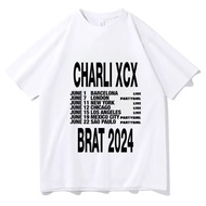 Charli Xcx Brat tshirt girl Colorful 80s korean clothes Retro streetwear top tees Digital Trendy ani