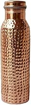 RATNA Copper Drinkig Water Bottle 100% Pure Copper Hammered Water Bottle with Lid Ayurvedic Copper Water Bottle Copper Water Vessel Drink More Water Bottle