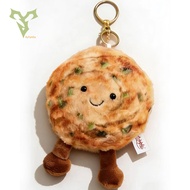 Rytanda Soft Cute Simulation Food Cong You Bing Plushie Doll Keychain Pie Plush Key Chain Imitation 
