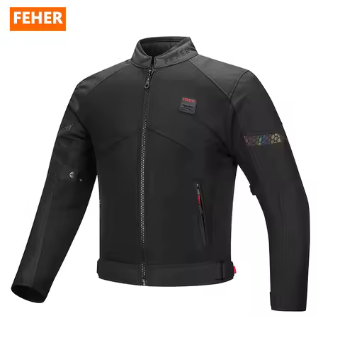 FEHER Men's Motorcycle Jacket SJ-2311A Summer 100% Ventilated Mesh Design Thin and Light Motorbike J