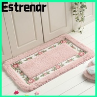 ESTRENAR 1 Pcs Flower Rug, 16*24Inch Microfiber Pink Rug,  Absorbent Pink Non-Skid Bathroom Rugs Bed