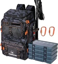 Fishing Backpack with Rod Holders,900D Oxford Water-Resistant Fishing Gear,42L Large Storage Tackle 