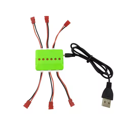 Syma X5C X5HC X5HW X5UW H107L USB 1 in 6 Balance Charger W 6 Pcs Cable 3.7V 1S LiPo Battery RC Drone