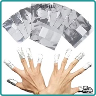 SUMU 50/100pcs Nail Polish Wrap, DIY Nail Care Aluminum Nail Polish Remover Wrap,  Polish Remover Ma