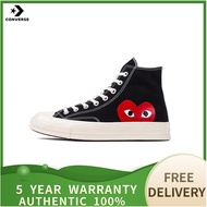 （Genuine Special）CDG x Converse Chuck Taylor All Star1970s hi Men's and Women's Canvas Shoe รองเท้าผ้าใบ 170212C- 5 year warranty