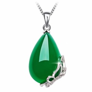 SSA Premium Quality S925 Classic Green Red Chalcedony Jewelry Necklace AG16