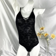 CL CARA คาร่า Body support บอดี้สูท ซีทรู ลายลูกไม้ คอวี สุดเซ็กซี่ C-BGN-SNA002