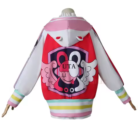 qq34FILM Merah UTA Anime ONE PIECE cosplay costume Shanks daughter girl pink jacket skirt sleeves wo