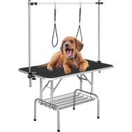 46" Dog Grooming Table Foldable Pet Grooming Tables with Adjustable Arm Noose Storage Mesh Tray Maxi