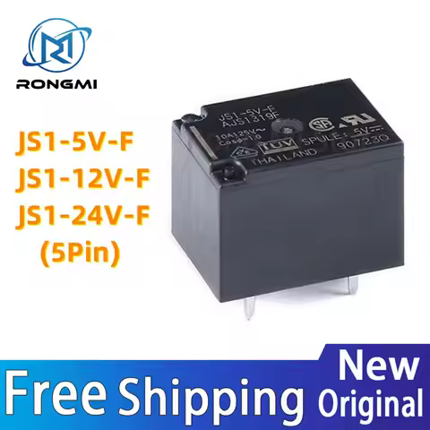 5Pcs JS1-12V JS1-12V-F 5-pin 10A JS1-24V-F JS1-5V-F JS1 power relay In Stock Wholesale