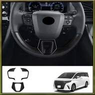 [B F Z J] Car Glossy Black Steering Wheel Trim Frame Cover Sticker Car Inner Accessories Parts for  Alphard 40 Series 2023+ RHD