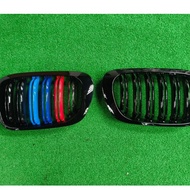 BMW E46 COUPE 3 SERIES 2 DOOR TRICOLOR FRONT BUMPER PRE FACELIFT KIDNEY GRILL GLOSS BLACK