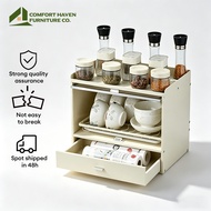 Comfort Haven Furniture Co. 2/3 Tier Cabinet Organizer Rustproof For Kitchen Counter Storage Shelf