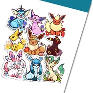 Pokemon Eevee Evolution Aesthetic Anime Sticker Waterproof Sticker (9pcs)