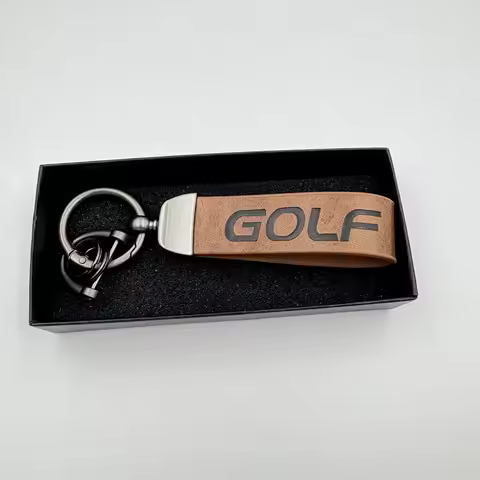 Genuine Leather Keychain Car Key Ring golf Keychain For Volkswagen VW Golf 4 5 6 7 8 MK4 MK5 MK6 MK7