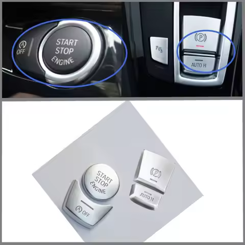 Car Interior Accessories Start Stop Engine Button Knob Cover Sticker Fit For BMW 5 GT5 6 7 Series X3