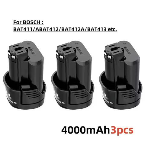 Li-ion2025 Rechargeable Battery for Bosch Battery Charger, 12V, 10.8V, 4000Ah, BAT411, BAT411A, BAT4