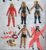 WWE 女子摔角手公仔 6隻 連配件
