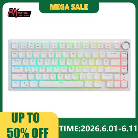 RK Royal Kludge R75 English Mechanical Keyboard 81 Key Hot-Swappable Gasket Structure RGB Wired Gami