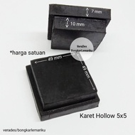 Karet Hollow 5X5 Solid Full Padat Tutup Besi Holo