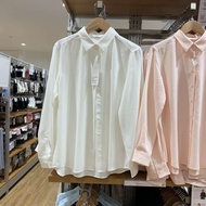 Bản gốc Uniqlo Phòng thử đồ cho phụ nữ 2024 Xuân Thu phong cách mới giản dị áo sơ mi ưa thích dài ta