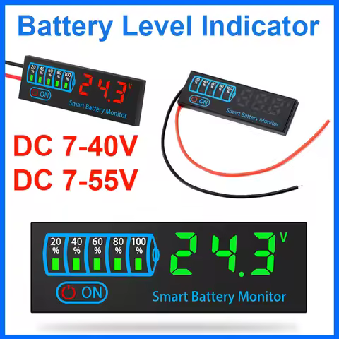 Smart Battery Level Indicator DC 7-40V/55V 4615N Lipo Lithium Lead Acid Battery Capacity Tester Batt