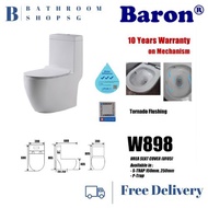 Baron Rimless Tornado Flush One Piece Toilet Bowl | Geberit Flushing System | Baron W898 WC