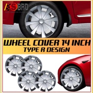 Car Wheel Cover Tyre Center Hub Cap Steel Rim Universal 14 Inch Rim R14 Inch (Type R Design)