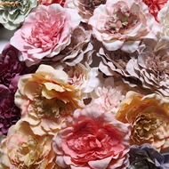 KEENEMY 5PCS Peony Flower Heads, Decorative Silk Flower Artificial Flower, Flower Heads Pink Purple 