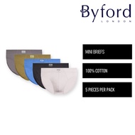 Byford Seluar Dalam Lelaki (5 Pcs) | Byford 100% Cotton Mini Brief Underwear - BUD5287M