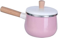 Enamel Soup Pot Steamer Kitchen Pot Milk Pan with Lid Instant Noodle Pot Stovetop Induction Cooker Milk Pot-Pink Stockpot heatproof Kitchen pots and Pans (Color : Grüne Kasserolle) (Rosa Topf)