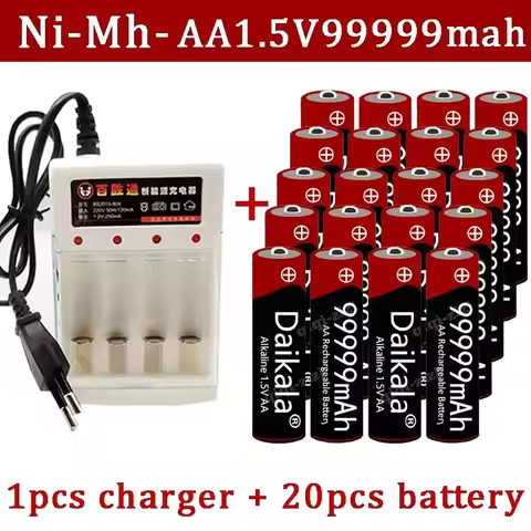 100% Original Brand New Alkaline Battery for Clocks, Toys, and Cameras, Brand New 1.5V, AA, 99999 MA