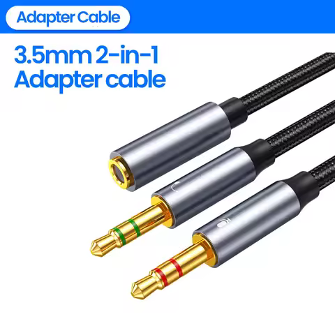 3.5mm Audio Extension Cable 3.5mm Female to 2 Male 3.5mm Mic Aux Cable for Amplifier DVD Speaker PC 