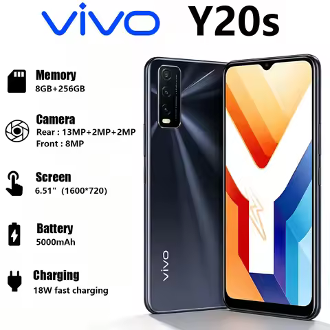 VIVO Y20s Budget Mobile Phone New 6.51 Inch Big Screen 5000mAh Battery 18W Charge 13MP Main Camera G