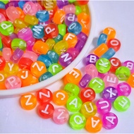 Alphabet Beads Manik Abjad Huruf Hiasan Jelly Beads