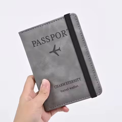 Men PU Leather Wallet Travel Passport Purse Card Male Travel Accessories Hand Carry Passport Busines