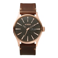 Nixon Sentry NXA1052001-00 นาฬิกาผู้ชาย สายหนัง Rose Gold Brown