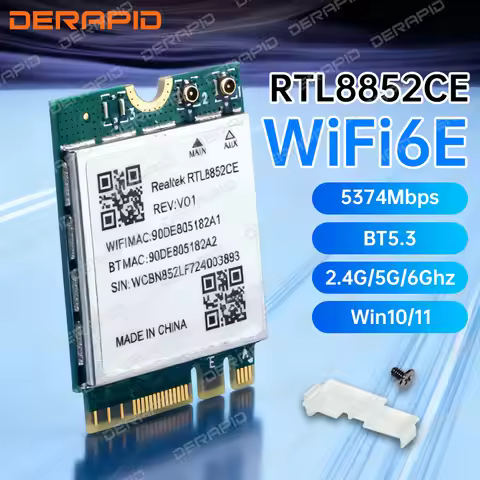 WiFi 6E Triple Band RTL8852CE 5400Mbps Wireless Adapter Bluetooth 5.3 Signal Receive Card for Window