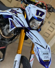 DECAL STIKER FULLBODY D-TRACKER NEW COMBINASI CRUM EMAS DAN BIRU BEBAS CUSTOM