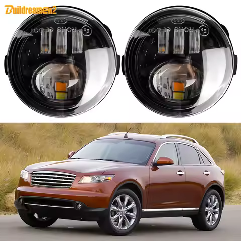 2 Pieces Fog Light Assembly DRL 60W H11 Car Front LED Fog Daytime Running Lamp For Infiniti FX FX35 