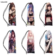 WALKIE Animie Badminton Racket Cover Bag Soft Storage Bag Case Drawstring Pocket Portable Tennis Racket Protection