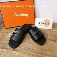 【Awinbag】Calfskin flat fashion sandals for men